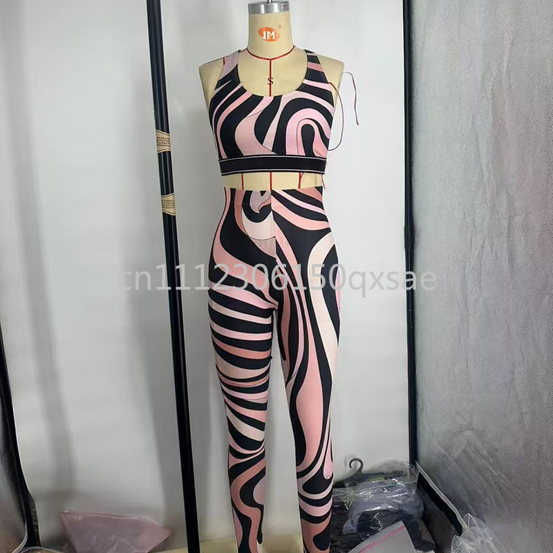 Street Fashion Brand Logo - Modeontwerp Dames roze hoofdband yogasets met