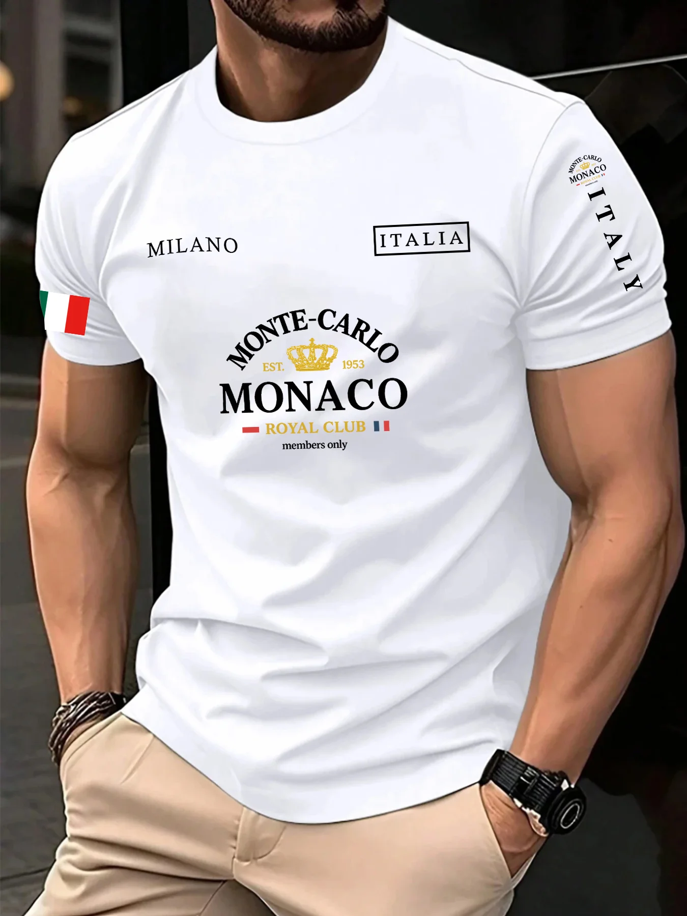 Street Fashion Monaco - Hoge kwaliteit bestverkochte Monaco-lettervlagprint 100% katoenen