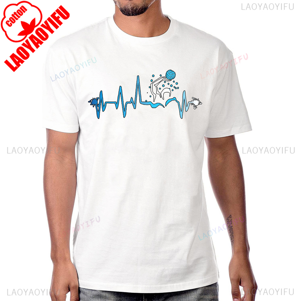 Street Fashion Harajuku - Waterpolo Speler Hartslag Grafisch Gedrukt T-shirt
