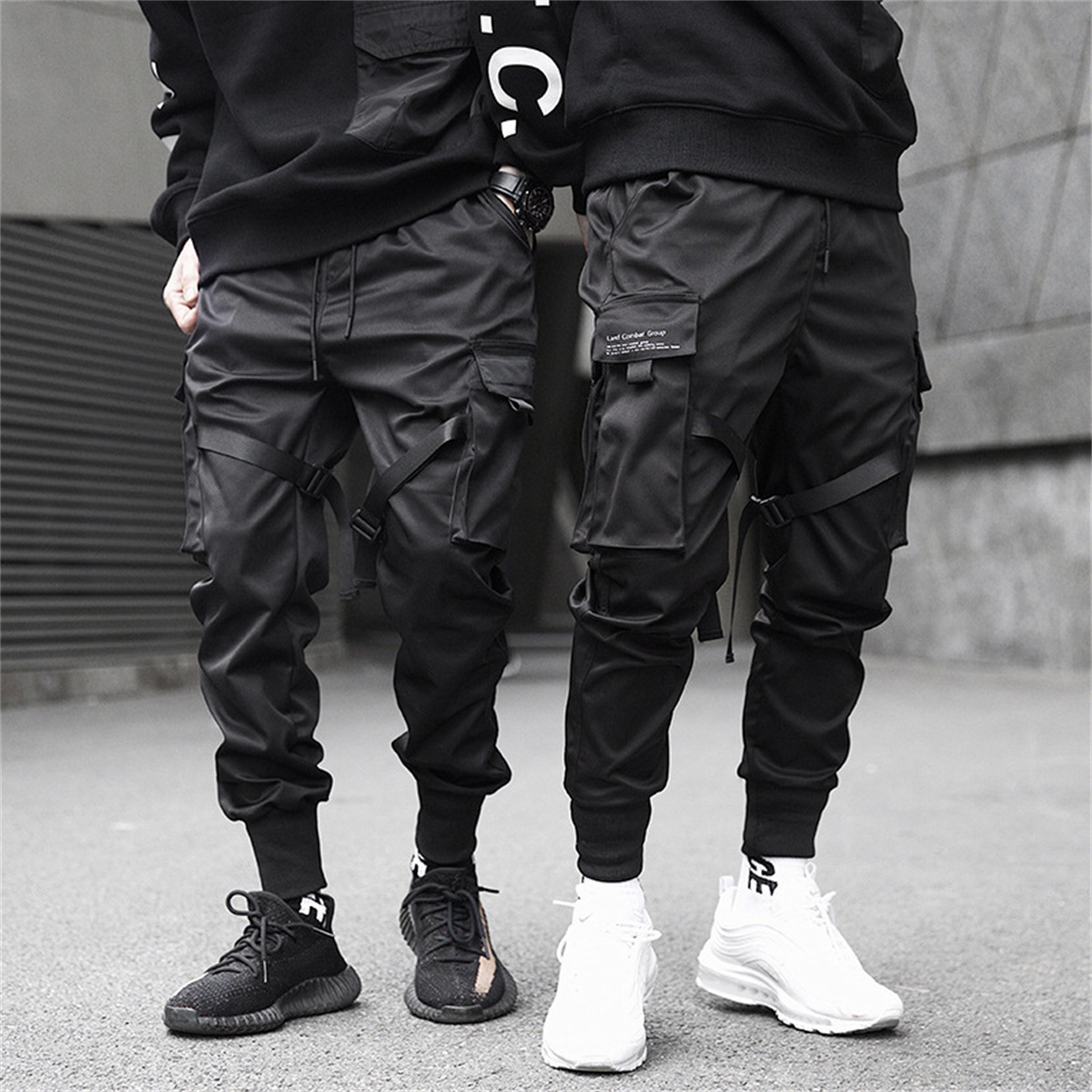 Street Fashion Brand - Zwarte Hiphop Cargo Broek Zomer Veelzijdige