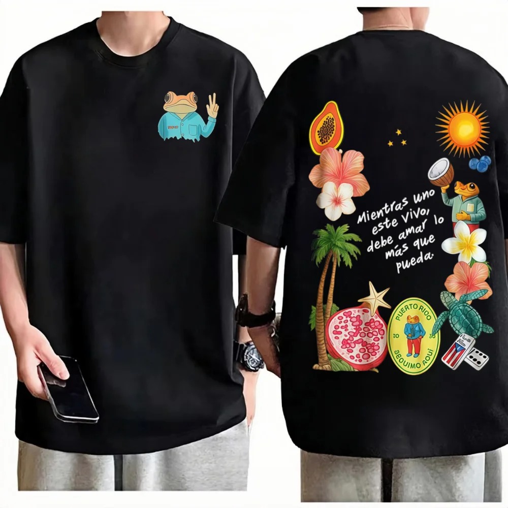 Foto Street Fashion - Zomermode Vintage Rapper Bad Bunny T-shirt