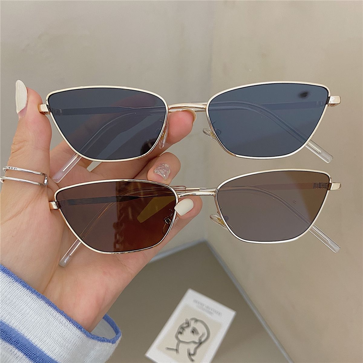 Street Fashion Glasses - Modieuze ruitvormige metalen zonnebrillen voor dames,