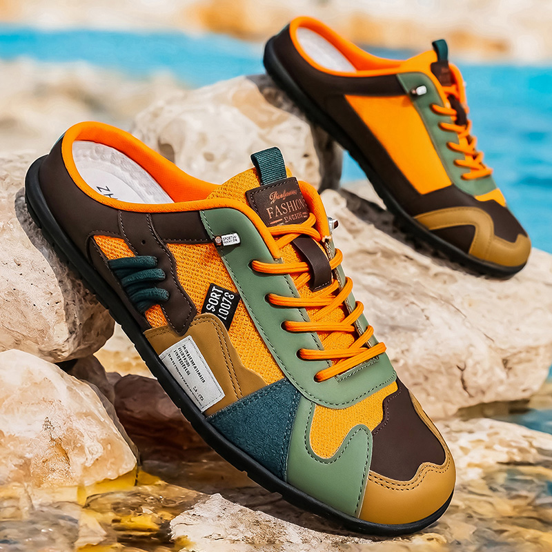 Street Fashion Walk - Lente- en zomermode, modieuze outdoor-casual halfslippers