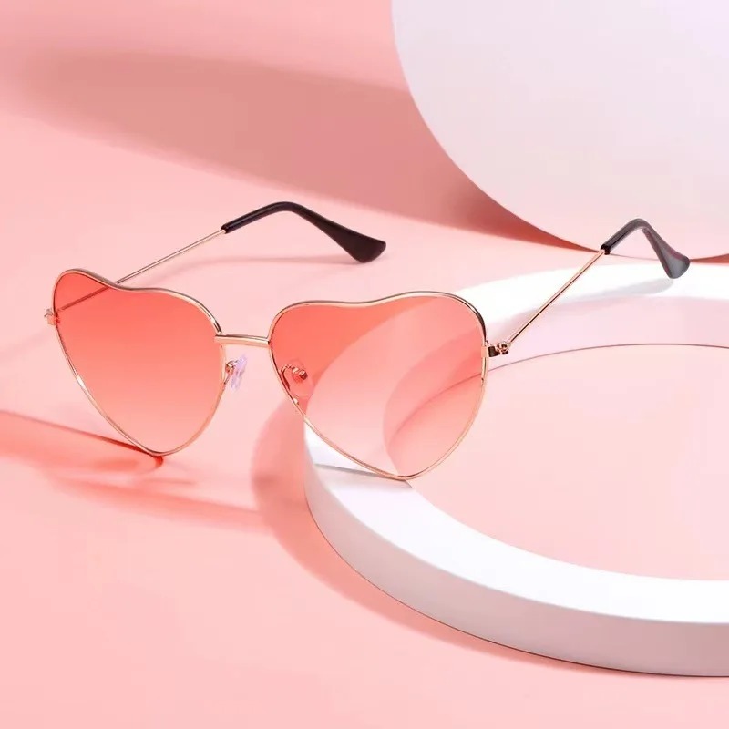 Street Fashion Glasses - Mode hartvormige metalen zonnebril Vintage trendy