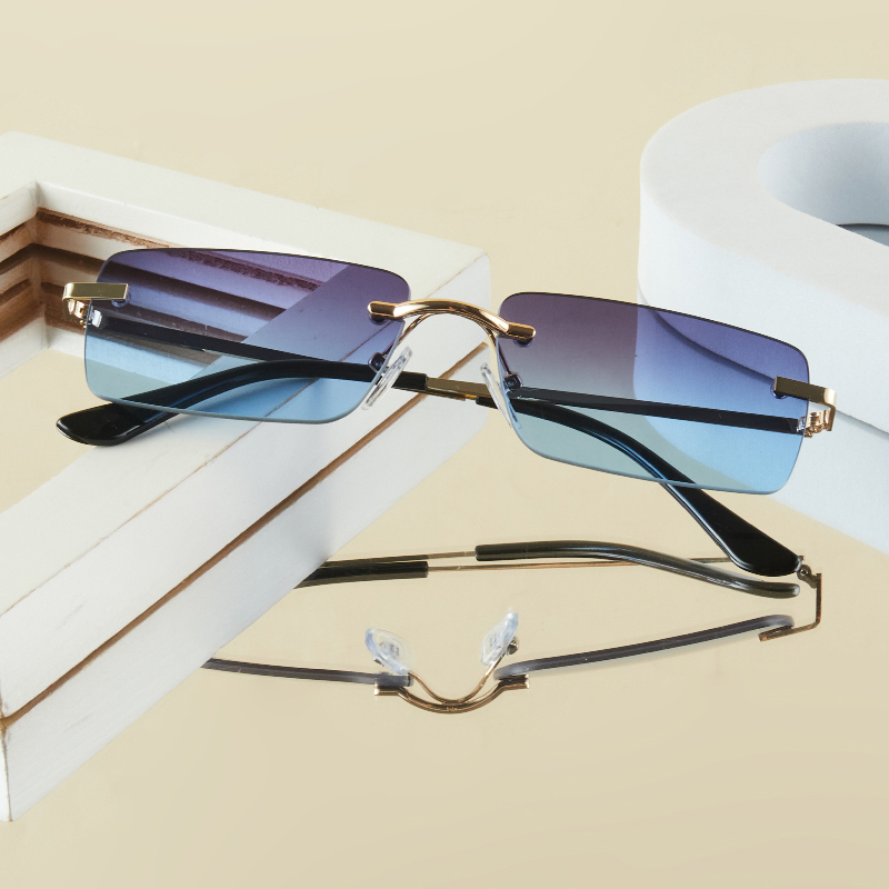 Street Fashion Glasses - 1Pc Herenmode Bril Nieuw Metaal Frameloos