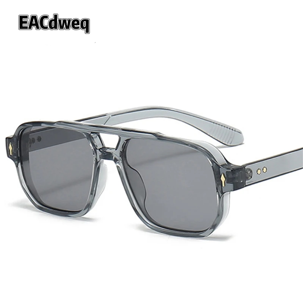 Street Fashion Glasses - Vintage Dubbele Bruggen Mannen Vierkante Zonnebril