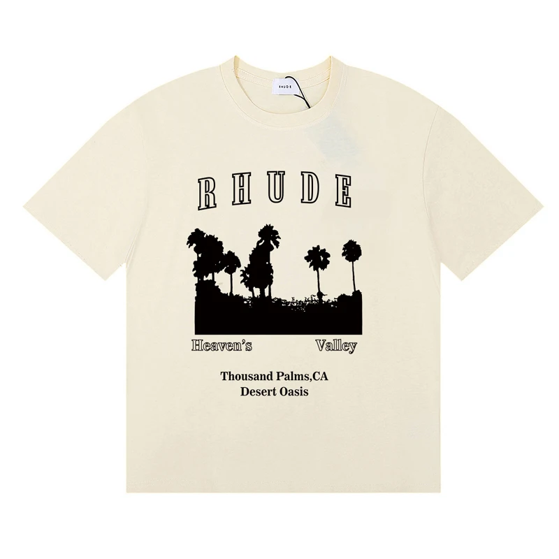 Modieus merk Rhude T-shirt zom - Street Fashion Brand Logo recensie en prijs