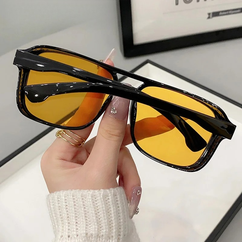 Vierkante dubbele bruggen zonn - Street Fashion Glasses recensie en prijs
