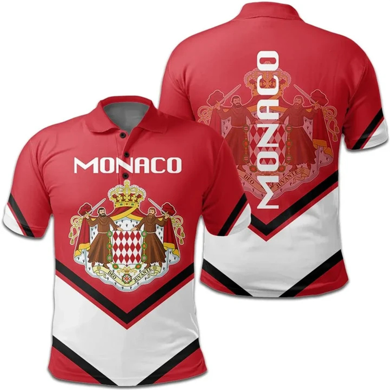 Mode 3d Print Monaco Vlag Polo - Street Fashion Monaco recensie en prijs