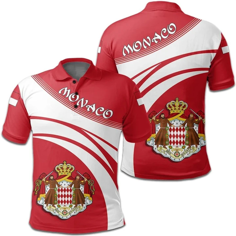 Mode 3d Print Monaco Vlag Polo - Street Fashion Monaco recensie en prijs