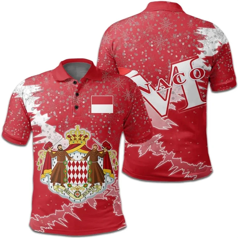 Mode 3d Print Monaco Vlag Polo - Street Fashion Monaco recensie en prijs